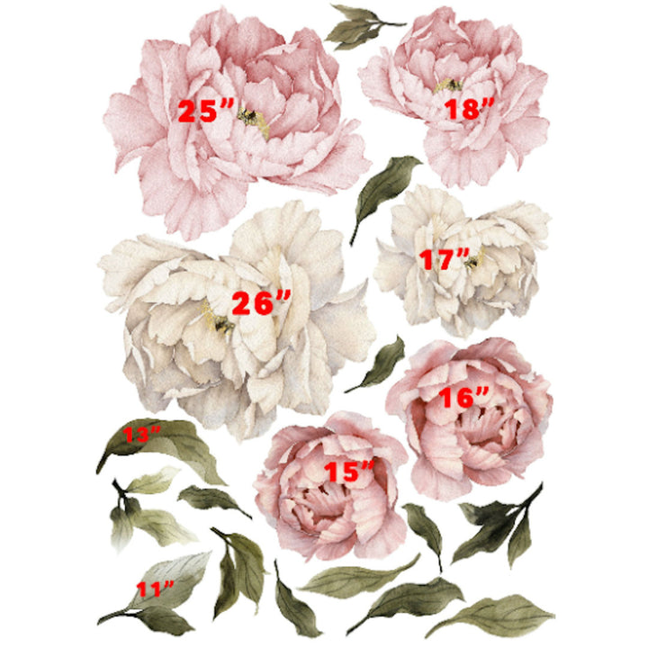 20 Piece Peonies Wall Decal Set House of Hampton®