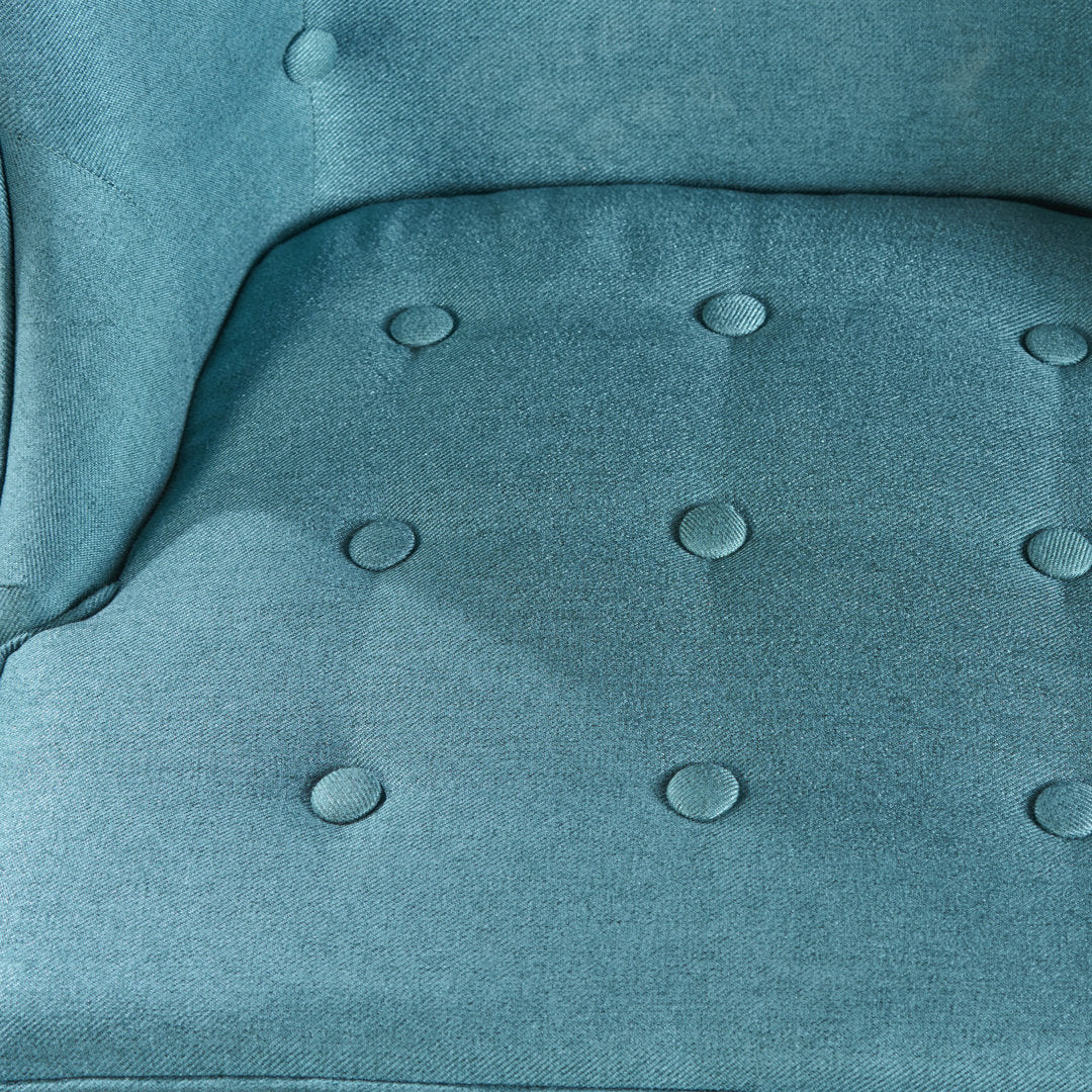 Staas 71.12Cm Wide Tufted Polyester Wingback Chair Charlton Home® Fabric: Dark Teal 100% Polyester