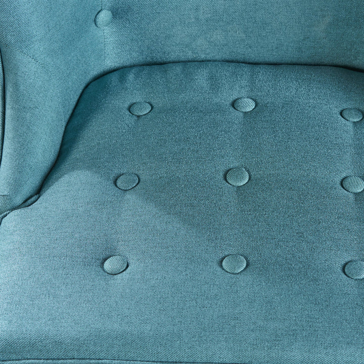 Staas 71.12Cm Wide Tufted Polyester Wingback Chair Charlton Home® Fabric: Dark Teal 100% Polyester