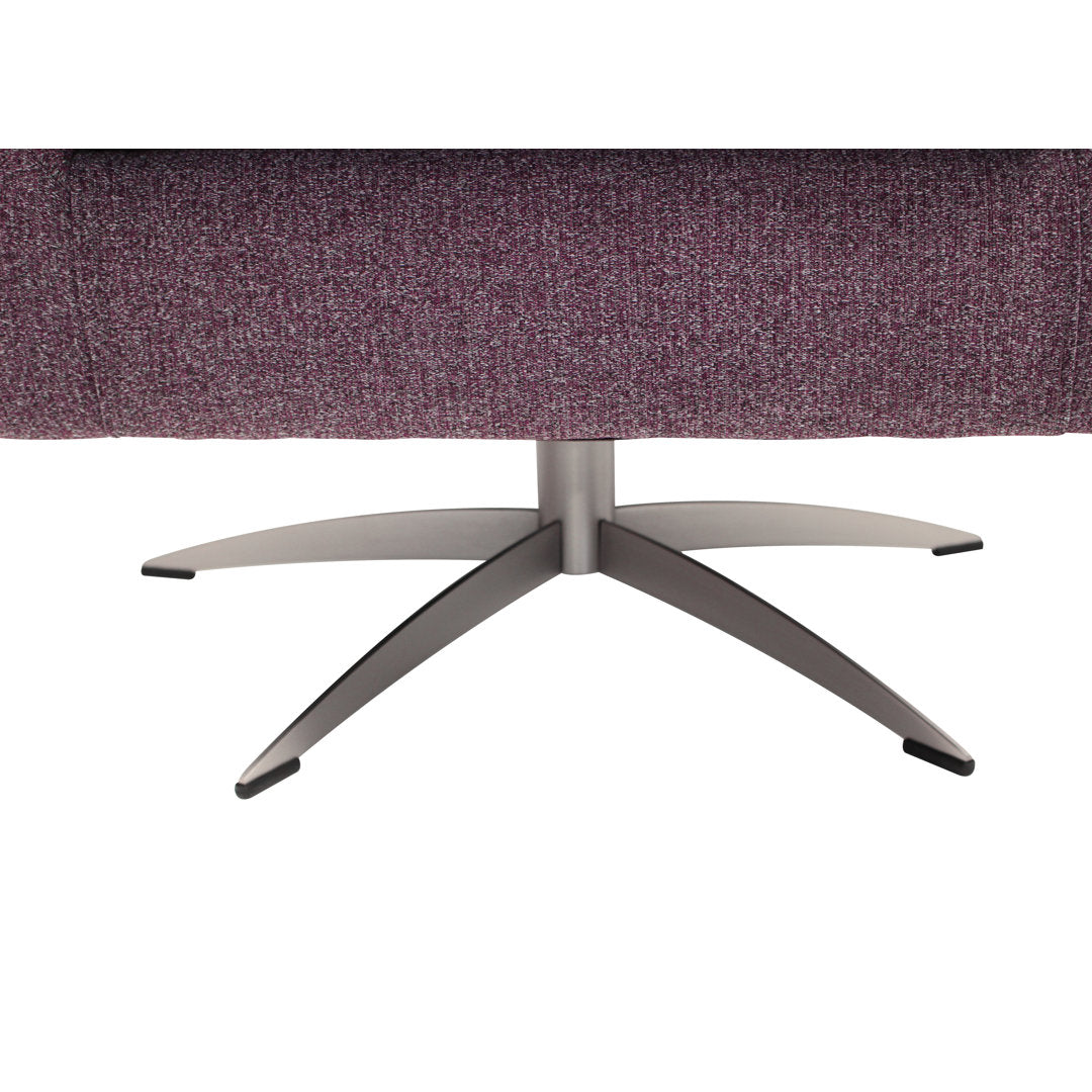 Basilina 26.25" Wide Swivel Armchair Wade Logan® Fabric: Terrace Plum Purple Polyester Blend