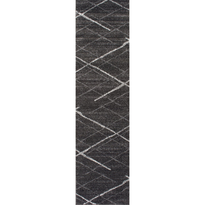 Amiia Abstract Power Loom Performance Dark Gray Rug Wrought Studio™ Rug Size: Runner 2'5" x 9'5"