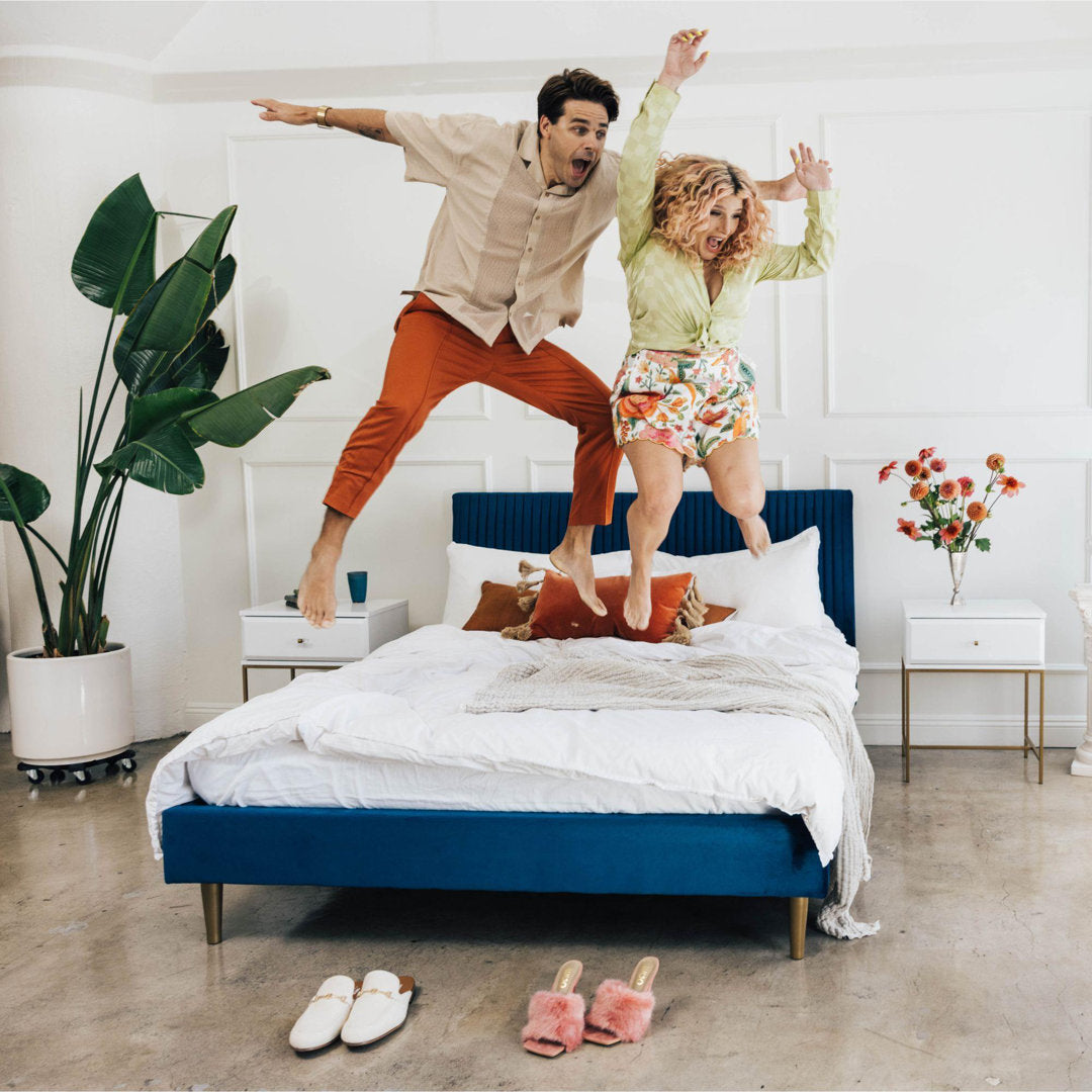 Daphne Upholstered Low Profile Platform Bed Mr. Kate Color: Olive Green Velvet Size: King