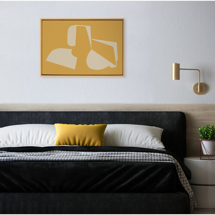 Red Barrel Studio® Sylvie Eye Catching Sleek Abstract 3 Yellow And Tan Framed Canvas By The Creative Bunch Studio Ivy Bronx