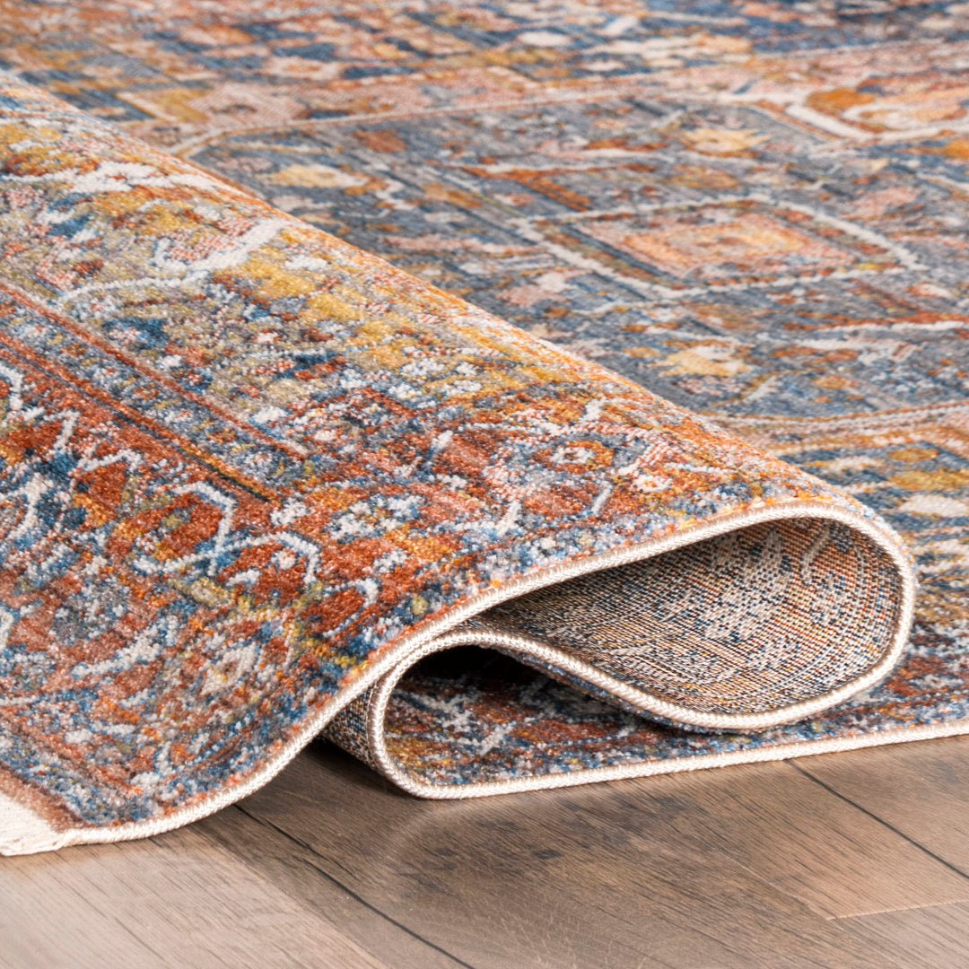 Windmere Traditional Oriental Medallion Rust/Brick/Navy Area Rug Langley Street® Rug Size: Square 7'10"