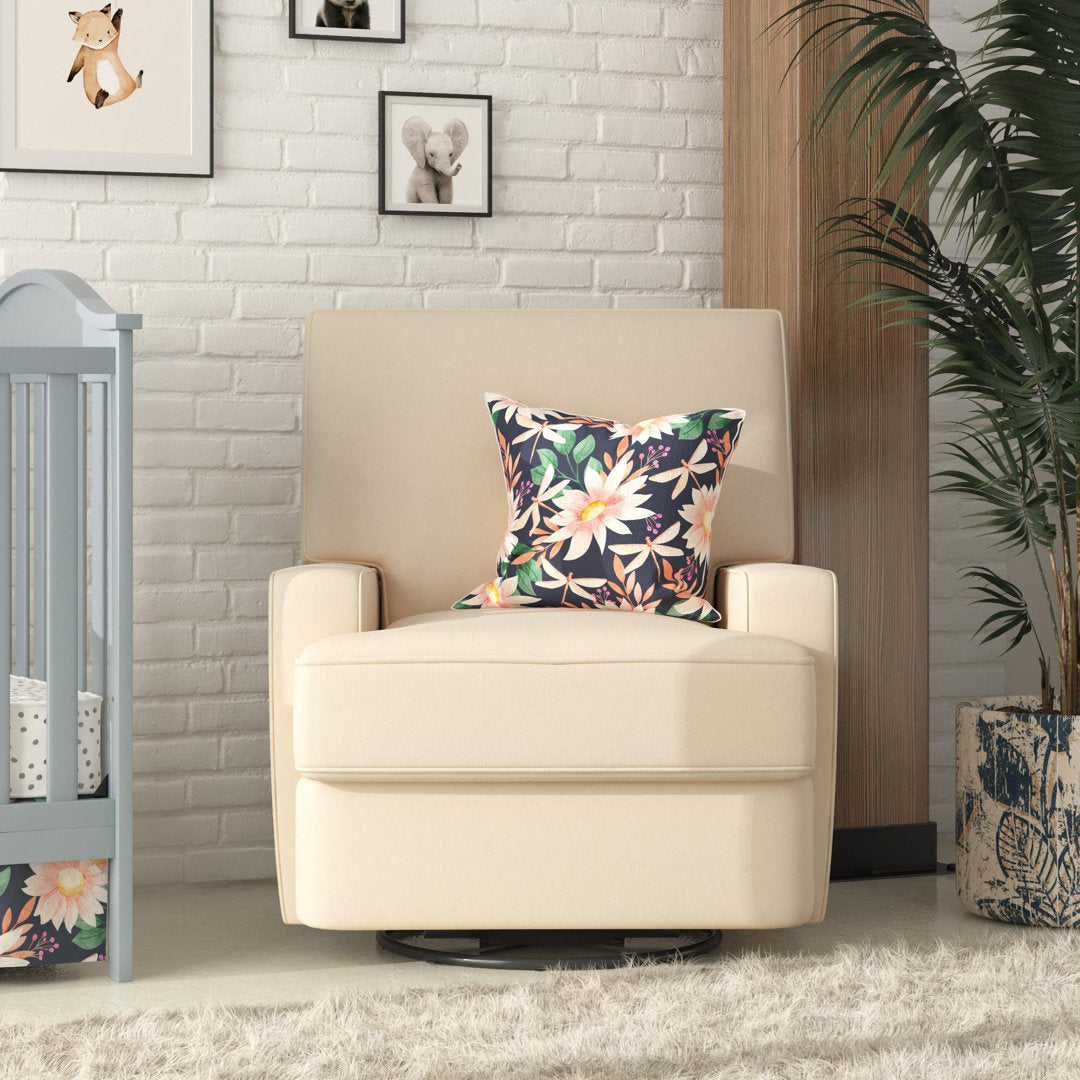 Abingdon Upholstered Swivel Reclining Glider Mack & Milo™ Upholstery Color: Beige Velvet