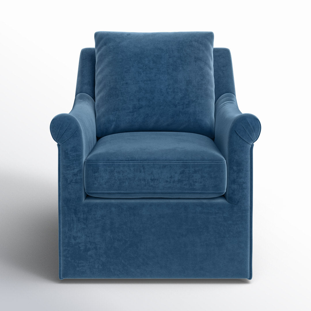 Atlanta Velvet Swivel Armchair Kelly Clarkson Home Upholstery Color: Blue