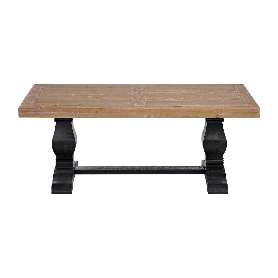 Sarcoline Solid Wood Pedestal Coffee Table The Twillery Co.® Table Top Color/Table Base Color: Driftwood/Black