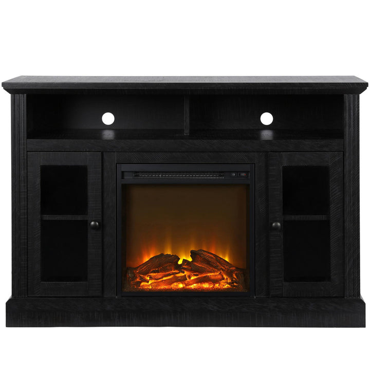 Tucci TV Stand for TVs up to 50" with Electric Fireplace Included Darby Home Co Color: Black