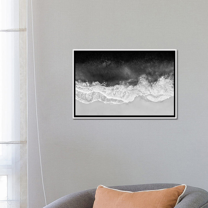 Waves in Black, Gray and White by Maggie Olsen Mercury Row® Size: 18" H x 26" W x 1.5" D Format: White Framed