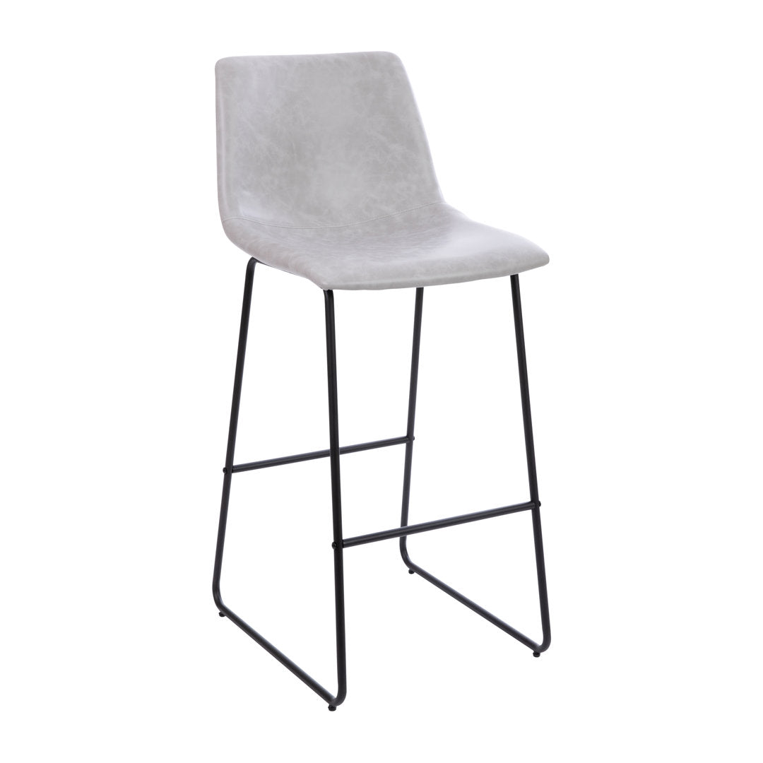 Liekele Upholstered Counter Height Modern Dining Stools by Flash Furniture (Set of 2) Ivy Bronx Seat Height: Bar Stool ( 30” Seat Height), Upholstery: Light Gray Faux Leather