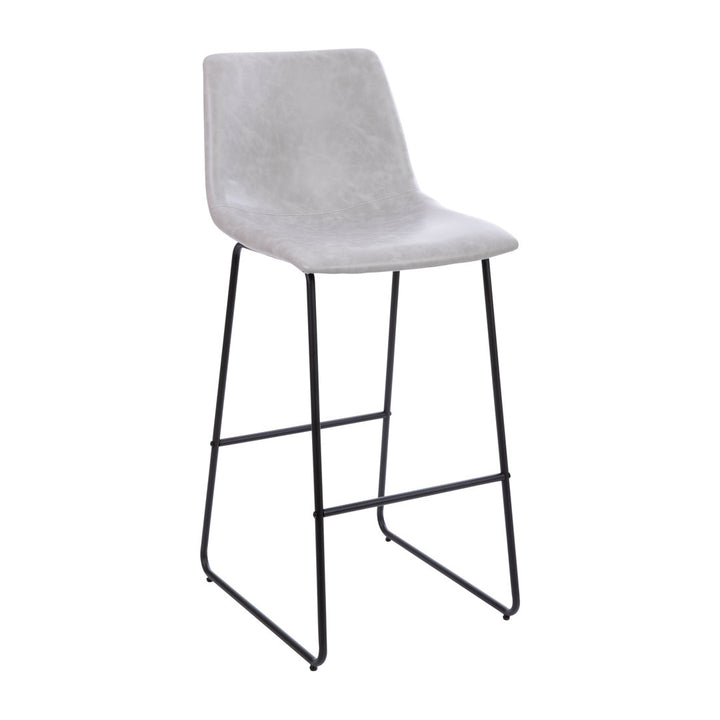Liekele Upholstered Counter Height Modern Dining Stools by Flash Furniture (Set of 2) Ivy Bronx Seat Height: Bar Stool ( 30” Seat Height), Upholstery: Light Gray Faux Leather