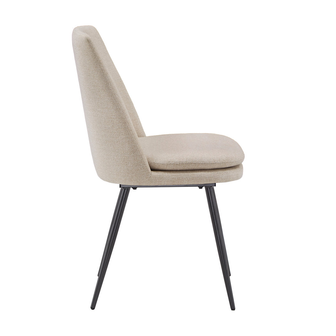 Moeller Upholstered Side Chair (Set of 2) Wade Logan® Upholstery Color: Beige , Leg Color: Iron Gray