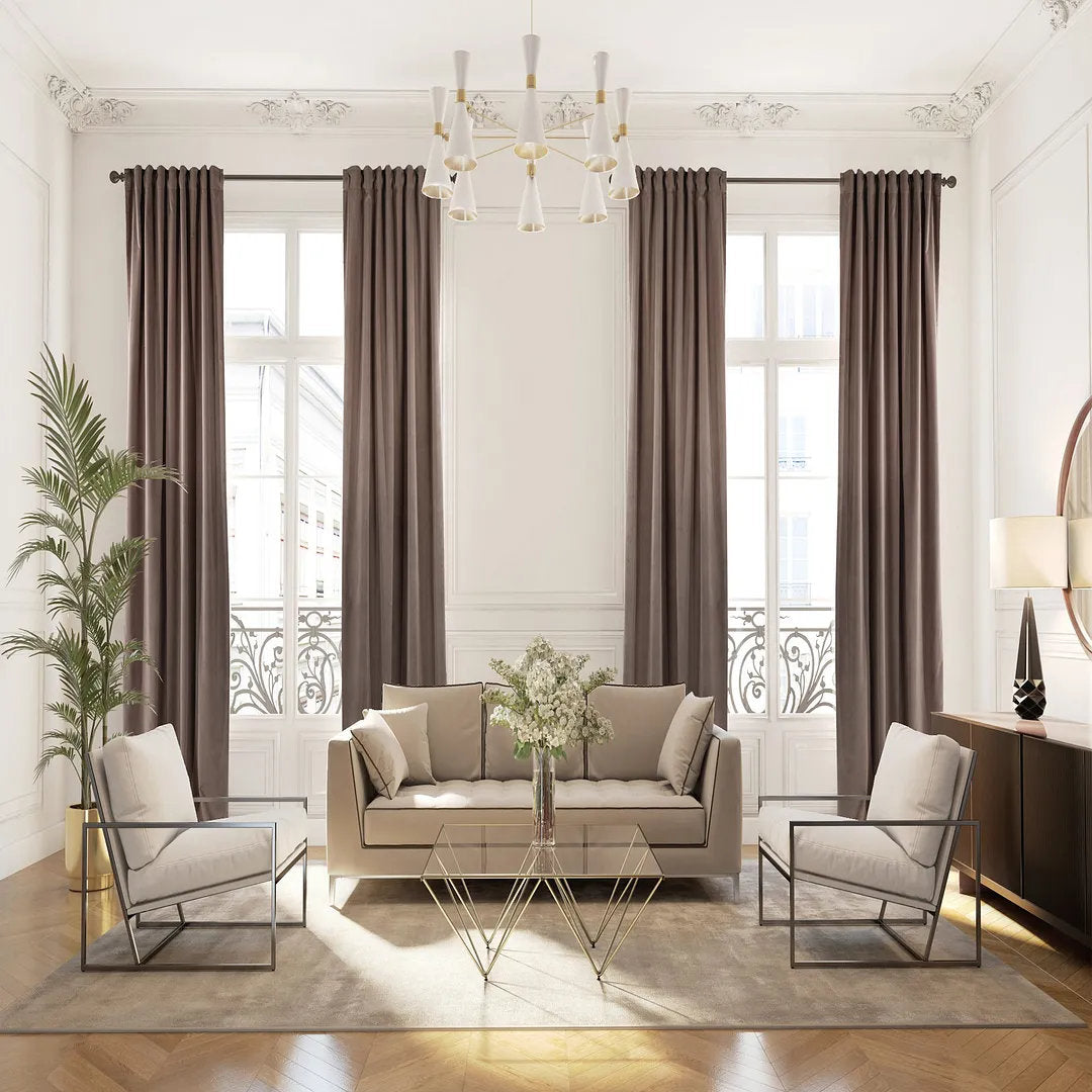Matte Velvet Extra wide x Extra Long Custom Made Decorative Single Panel Lilijan Home & Curtain Curtain Color: 19 Beaver Size per Panel: 100" W x 216" L