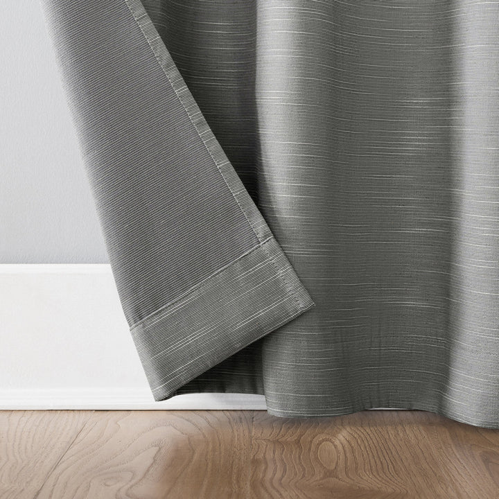 Attiya Textured Linen Blend Blackout Grommet Curtain Panel Wade Logan® Curtain Color: Gray Size per Panel: 50" W x 84" L