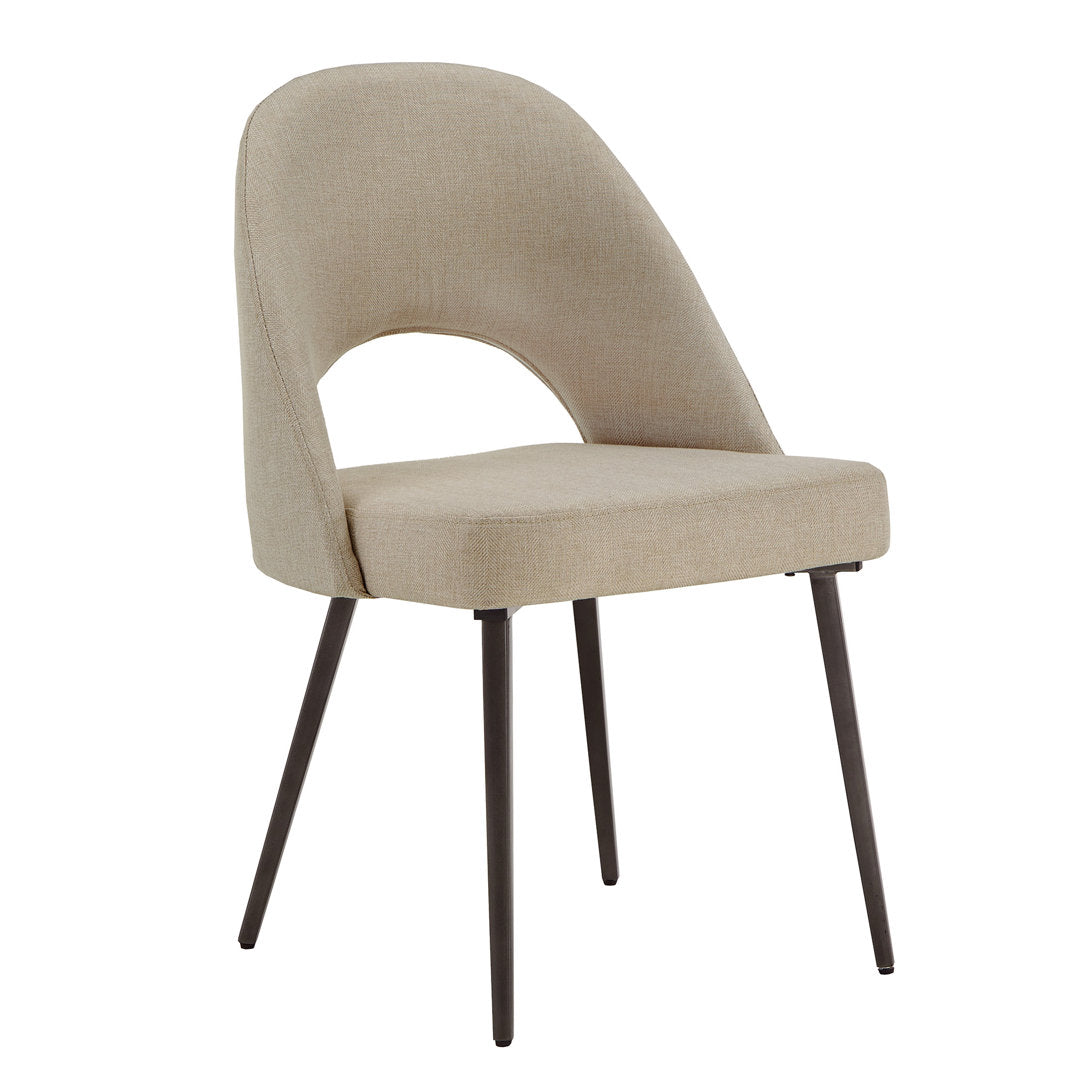Etna Upholstered Side Chair (Set of 2) Mercury Row® Upholstery Color: Beige Herringbone Twill