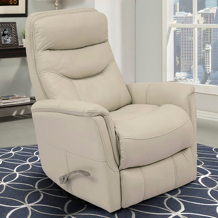 30" Top Grain Leather Manual Swivel Glider Recliner with Flared Arms Red Barrel Studio® Upholstery Color: Ivory Genuine Leather