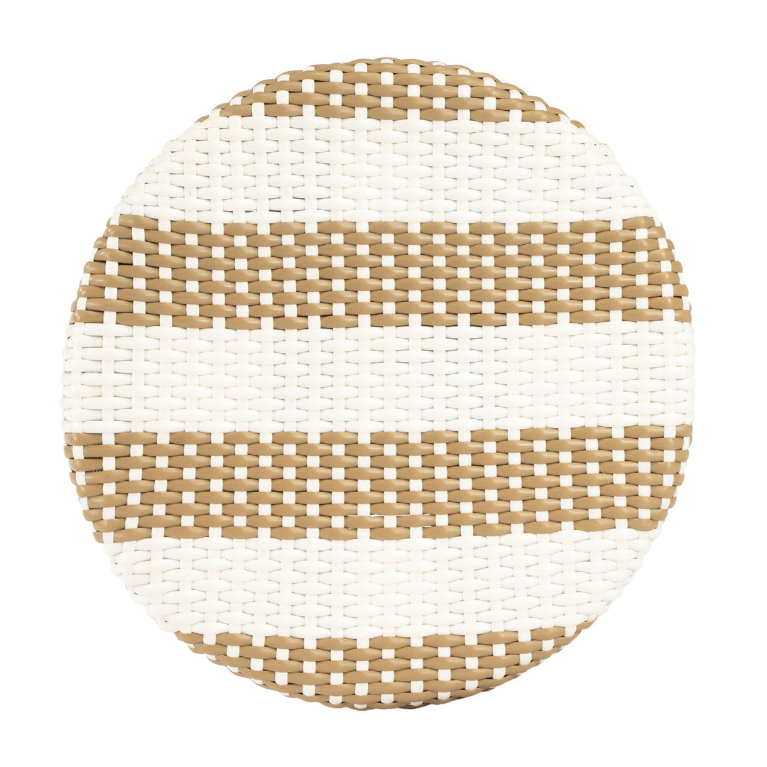 Alastair Bar & Counter Stool Birch Lane™ Color: Tan/White Stripe/Natural Rattan Frame Seat Height: Bar Stool (30" Seat Height)