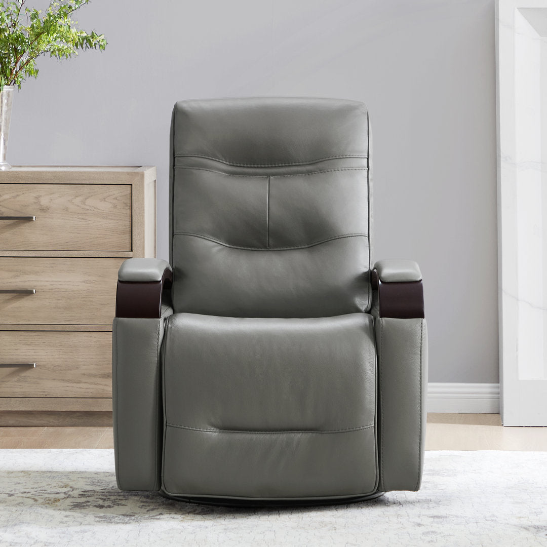 Elvina Genuine Leather Swivel Power Recliner Latitude Run® Upholstery Color: Haze