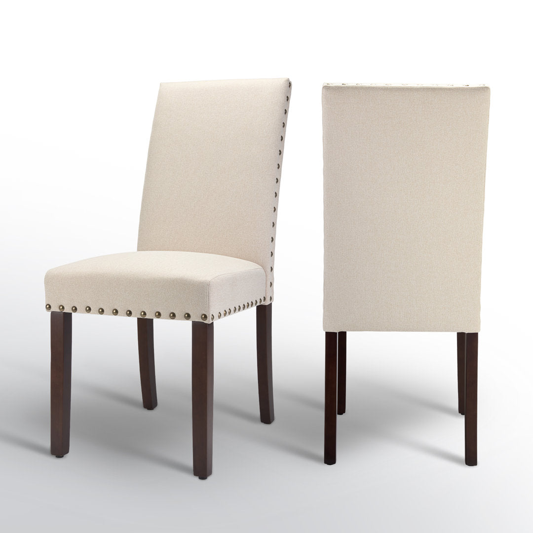 Bontrager Linen Dining Room Parsons Chair (Set of 2) Andover Mills™ Upholstery Color: Beige