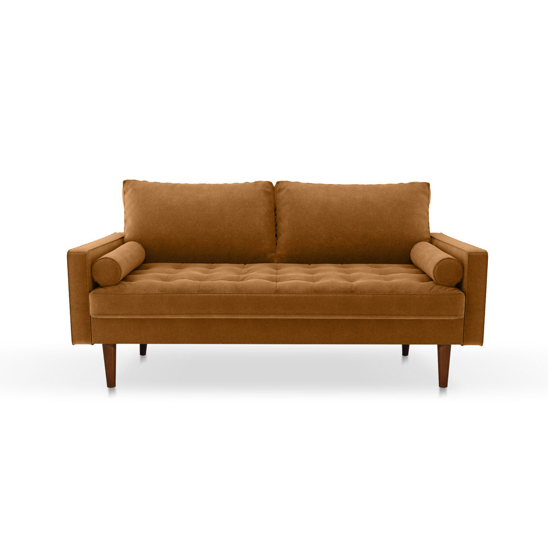 Sellner 70" Velvet Square Arm Tufted Seat Sofa George Oliver Fabric: Ginger Velvet