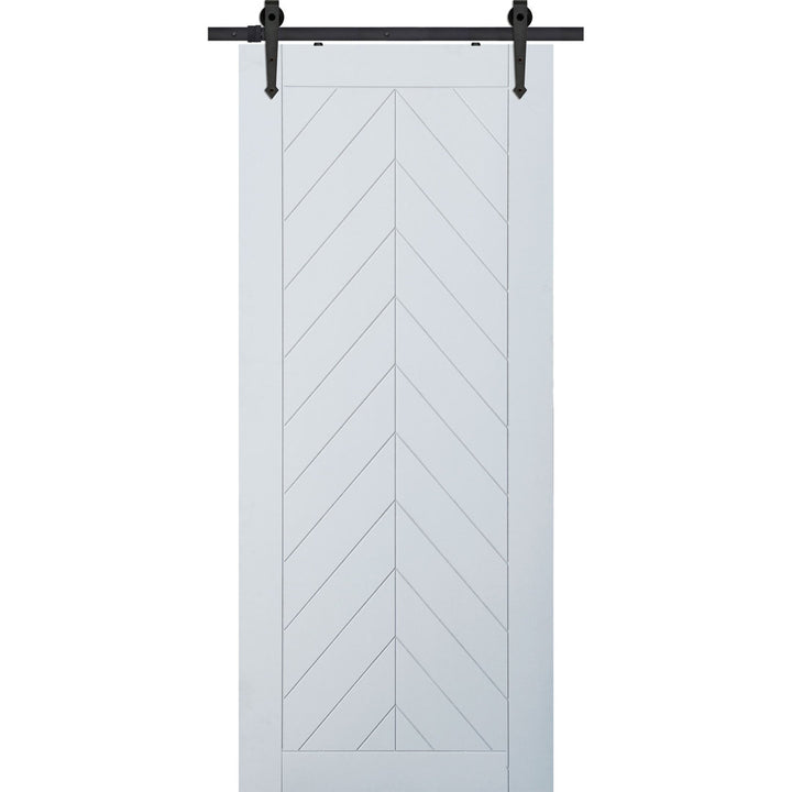 Primed Chevron Barn Door without Installation Hardware Kit Barndoorz Size: 36" x 96"