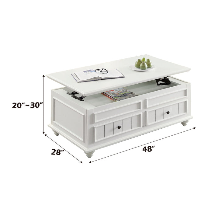 Emmett Rectangular Coffee Table with Storage in White Washed Lark Manor™