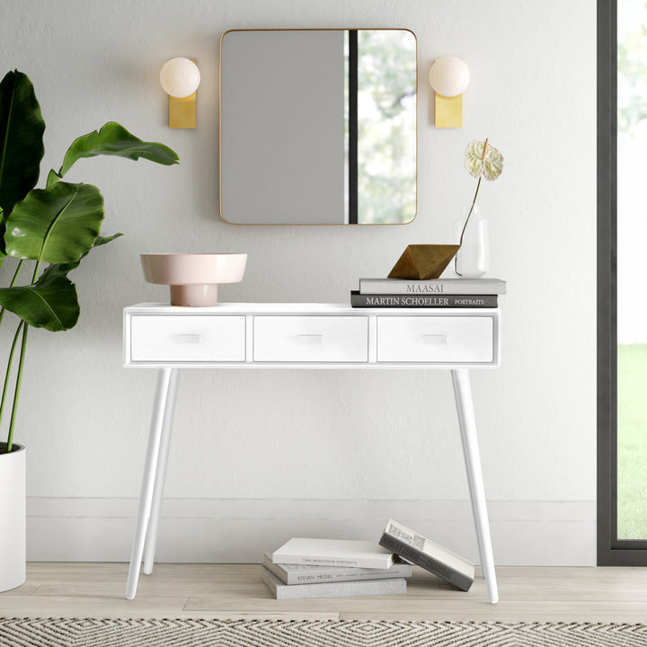 Brycon 41.8" Console Table George Oliver Color: Distressed White