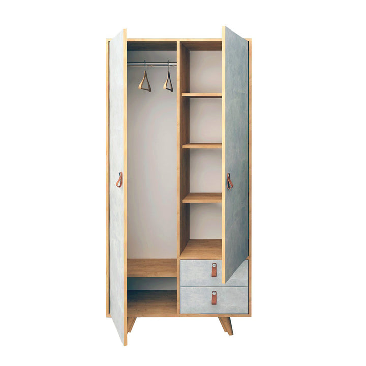 Armoire East Urban Home Color (Body/Front): Oak/Gray