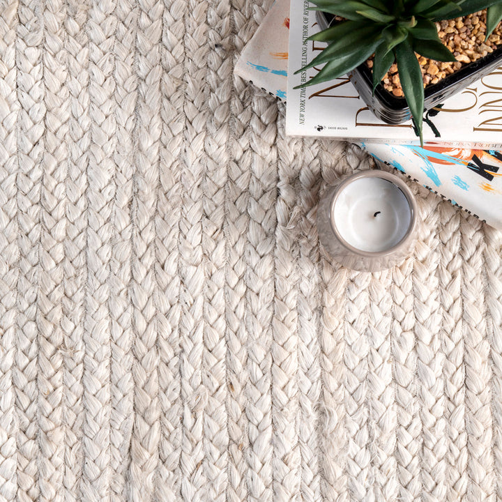 Cruise Handmade Braided Jute Area Rug in Off White Highland Dunes Rug Size: Rectangle 12' x 18'