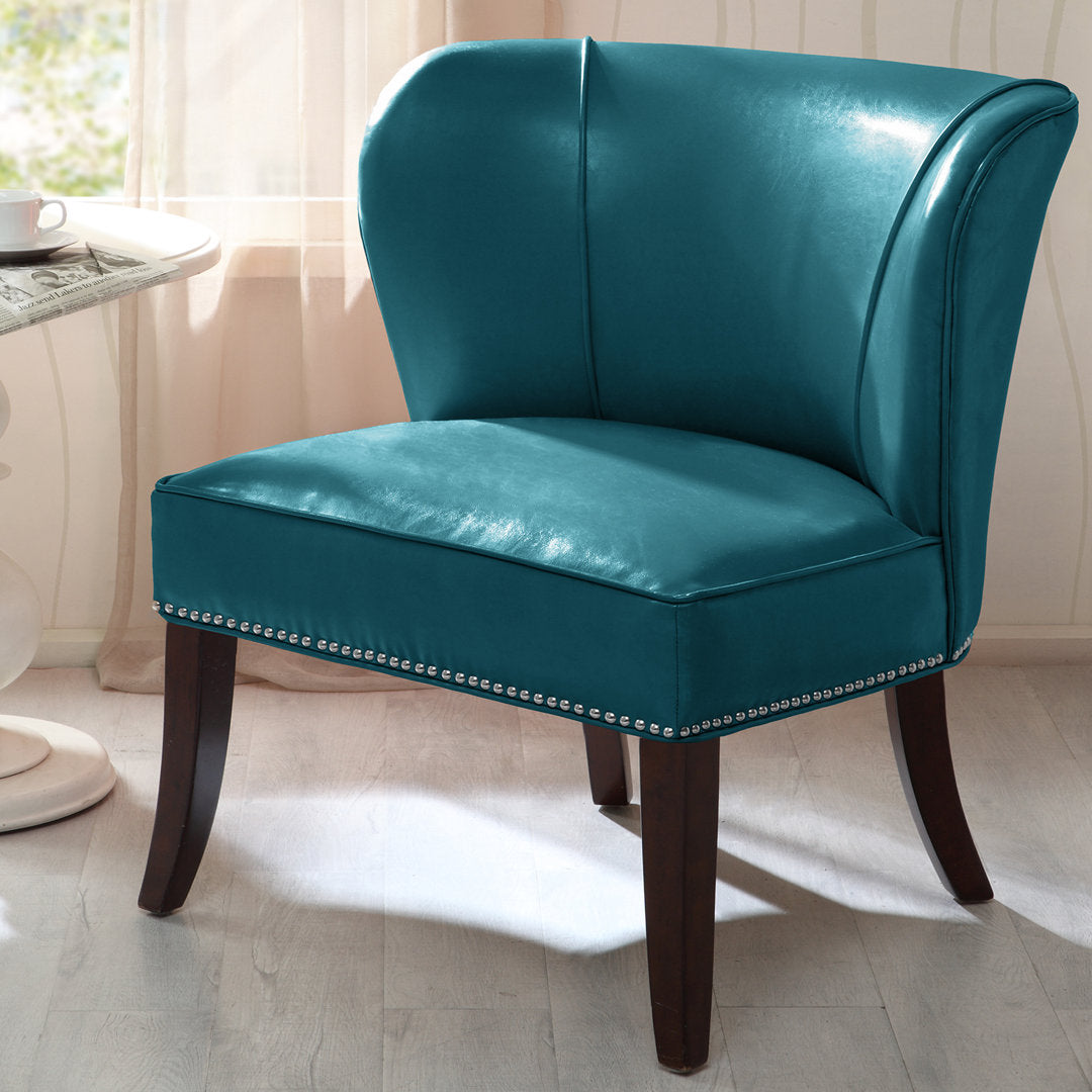 Beesley Faux Leather Armless Accent Chair Andover Mills™ Leather Type: Teal Faux Leather