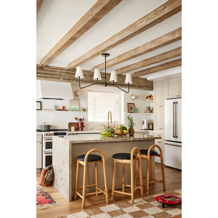 Bartolomea 27" Counter Bar Stool Latitude Run® Seat Color: Black, Frame Color: Natural