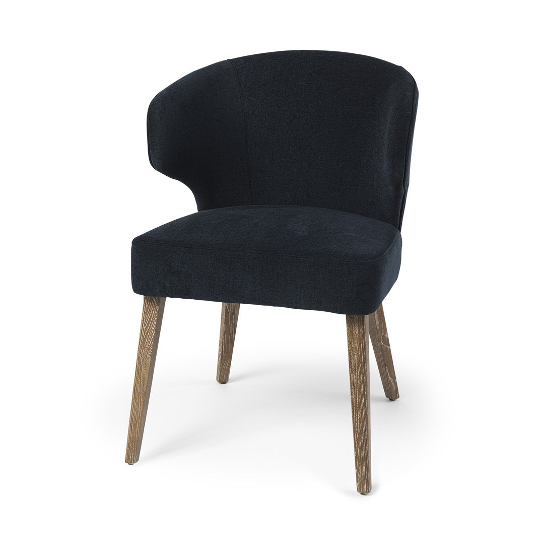 Golino Fabric Upholstered Wingback Side Chair Joss & Main Leg Color: Brown, Upholstery Color: Black