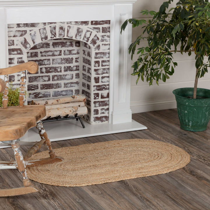 Charbonneau Braided Jute Natural Tan Area Rug Bay Isle Home™ Rug Size: Oval 2'3" x 4'