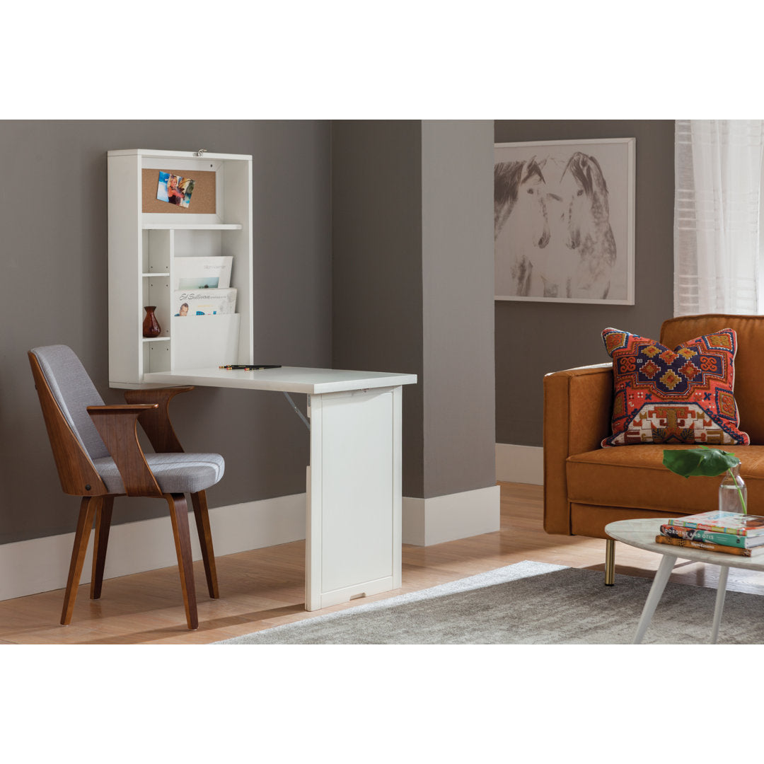 Ahian Floating Desk Latitude Run® Color: Antique White