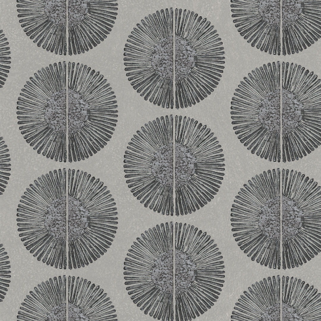 Bazaar Geometric Soleil Design 33' L x 21" W Wallpaper Roll Galerie Wallcoverings Color: Black/Gray