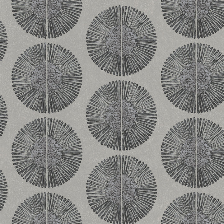 Bazaar Geometric Soleil Design 33' L x 21" W Wallpaper Roll Galerie Wallcoverings Color: Black/Gray