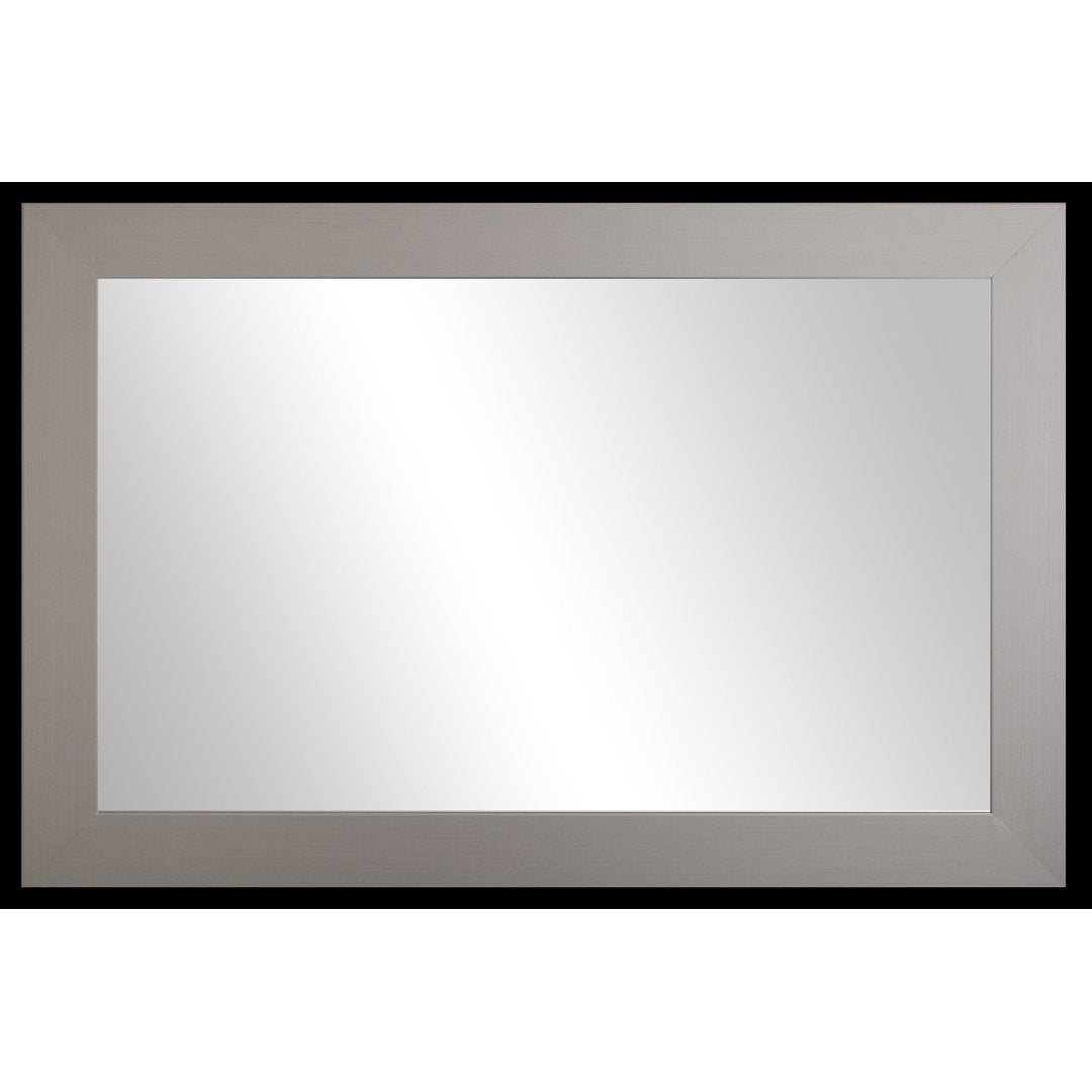 Shmuel Wood Framed with Safety Backing Ideal for Bathroom / Vanity Mirror Wade Logan® Size: 30" x 54" Finish: Stainless Steel