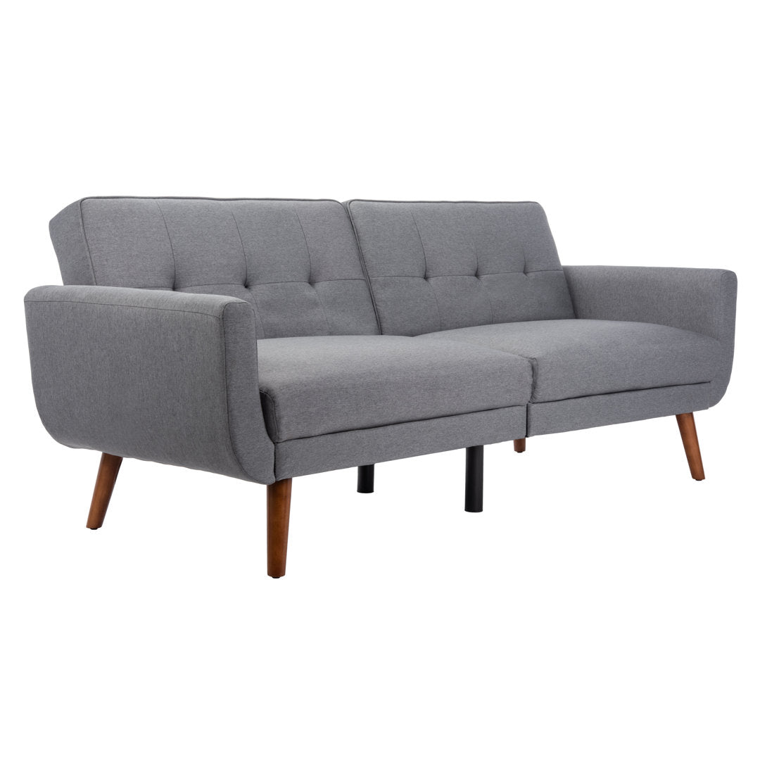 Futton 82.3" Tufted Back Convertible Sofa Corrigan Studio® Color: Stone Fabric: Linen