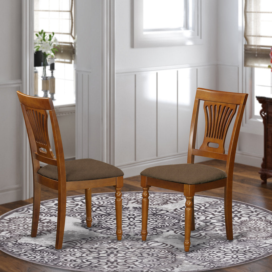 Denisha Solid Wood Slat Back Side Chair (Set of 2) Alcott Hill® Upholstery Color: Saddle Brown