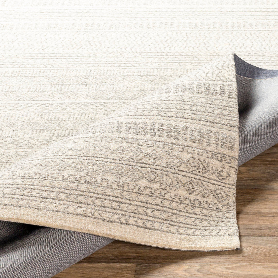 Lansing Geometric Hand-Tufted Wool Gray/Cream Area Rug Steelside™ Rug Size: Runner 2'6" x 6'