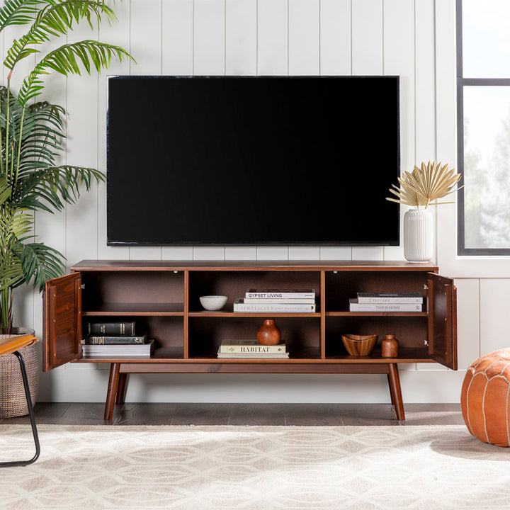 Giltner 58" Solid Wood 2-Door TV Stand for TVs up to 65" Mercury Row® Color: Walnut