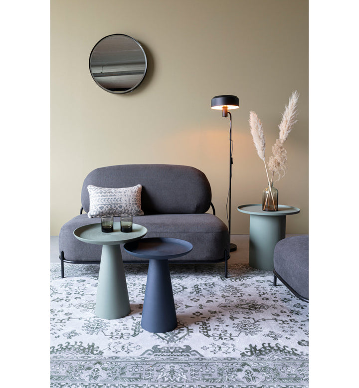 Ringar Tray Top Pedestal End Table Luxury Furnitures Color: Blue