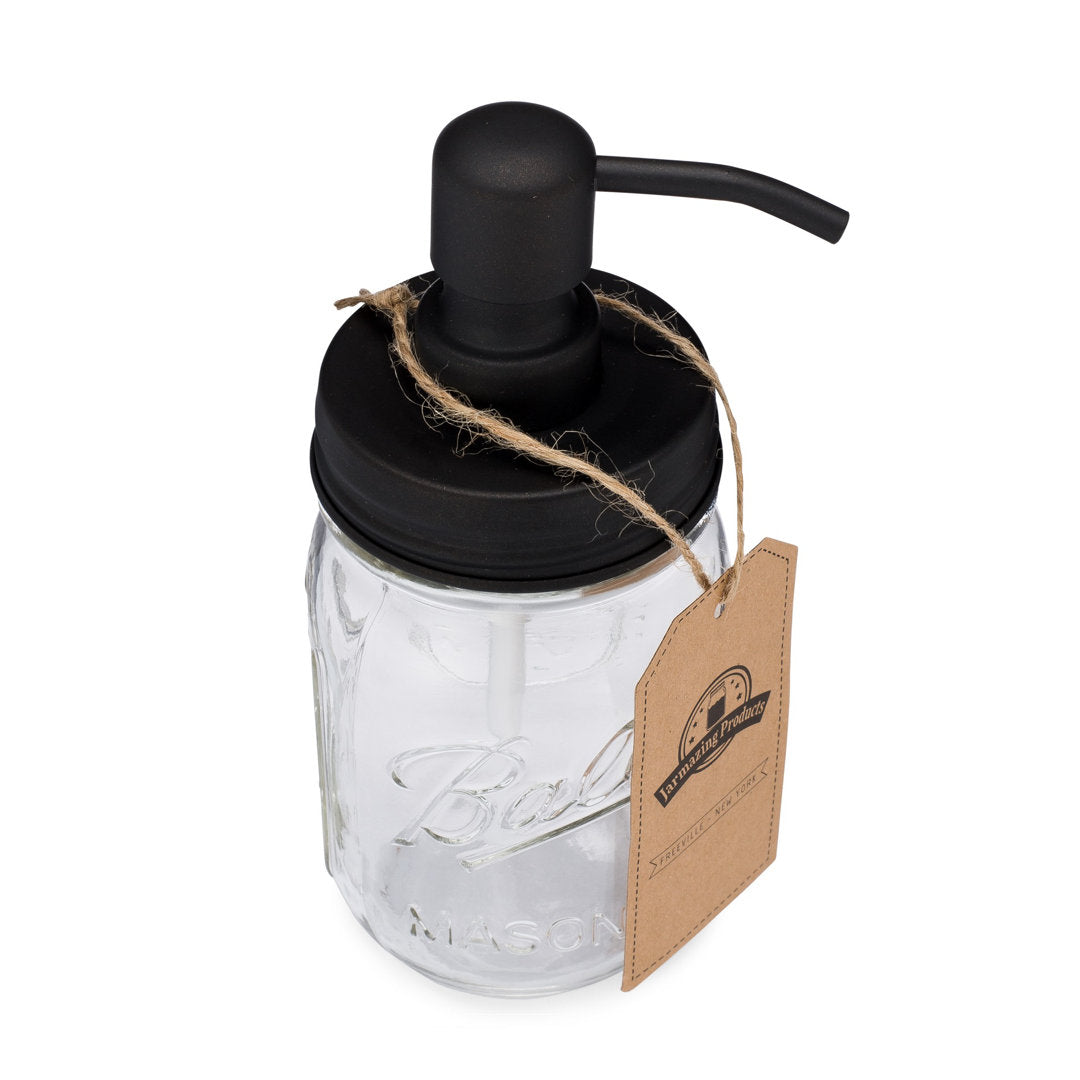 Mason Jar Soap & Lotion Dispenser Jarmazing Products Color: Gloss Black