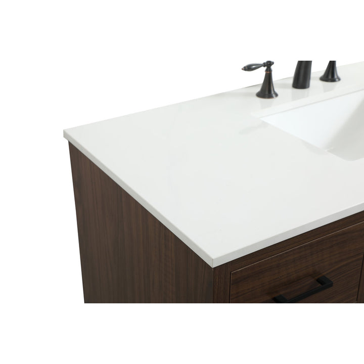 Burkley 48'' Single Bathroom Vanity Set Mercury Row® Base Finish: Walnut