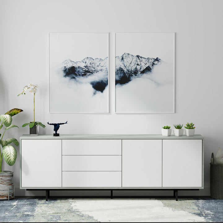 Anirvin TV Stand for TVs up to 88" Wade Logan® Color: Gray/White/Black