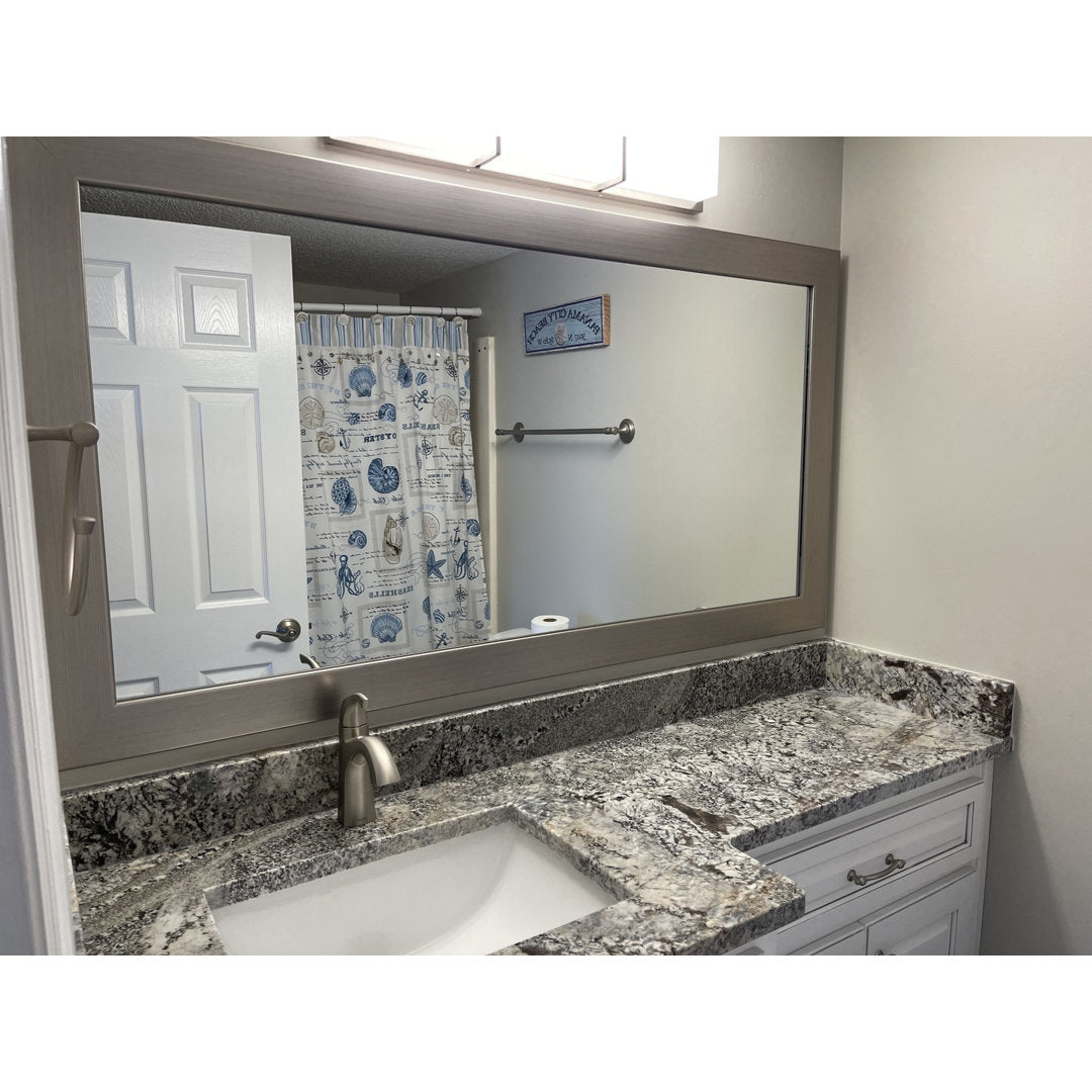 Shmuel Wood Framed with Safety Backing Ideal for Bathroom / Vanity Mirror Wade Logan® Size: 20" x 24" Finish: Antique Satin Nickel