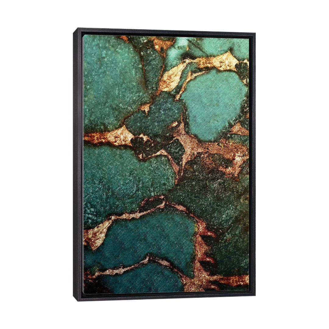 Emerald' - Painting Print East Urban Home Size: 40" H x 26" W x 1.5" D Format: Distressed Black Frame