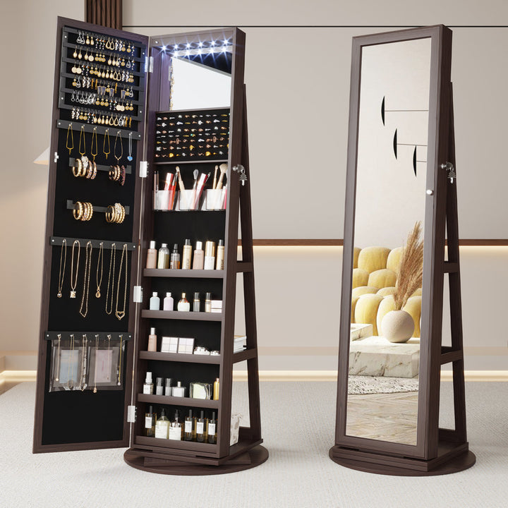 Chrisney 21.6'' Wide Jewelry Armoire with Mirror Loon Peak® Color: Brown