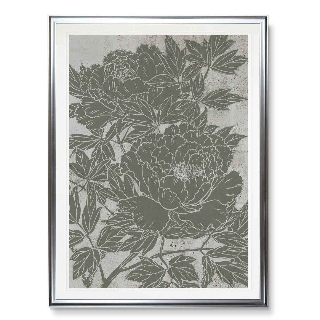 Blooming Peony I' - Print on Canvas Winston Porter Size: 30" H x 22" W x 1.5" D Format: Silver Framed