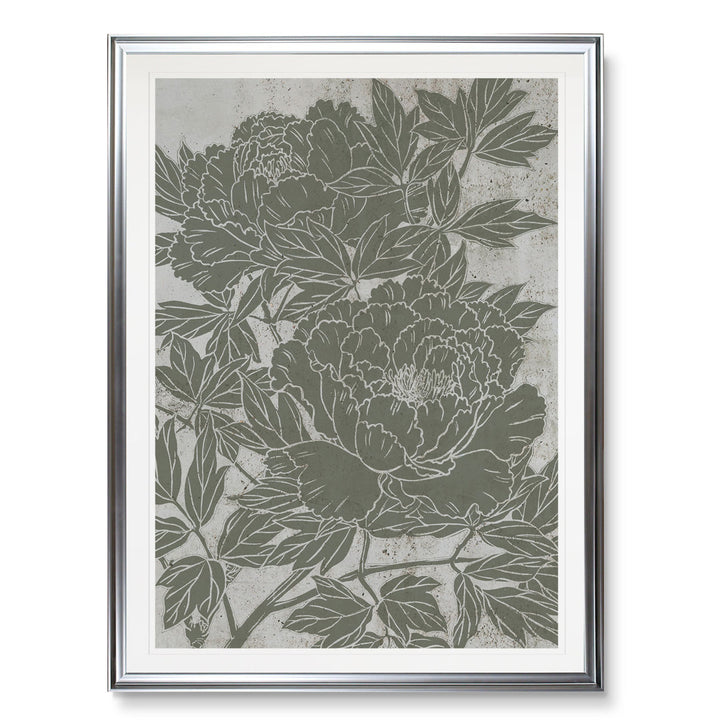 Blooming Peony I' - Print on Canvas Winston Porter Size: 30" H x 22" W x 1.5" D Format: Silver Framed